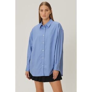 Soldout NYC The Everything Button-Down Shirt Cotton Blue Womens Size Medium
